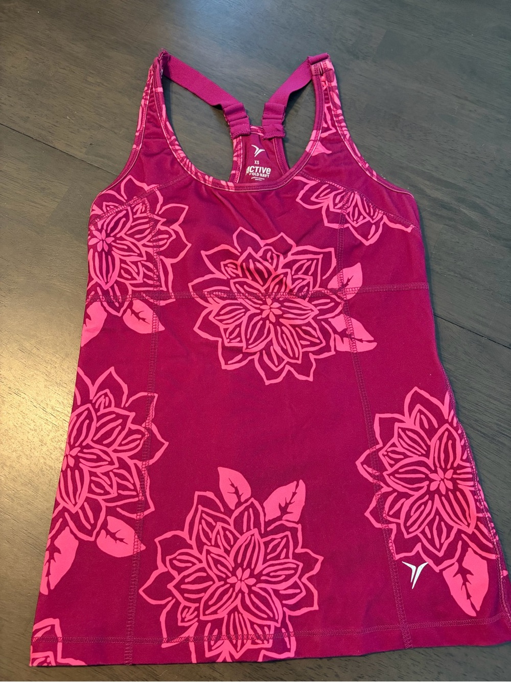 Pink Floral Racerback Old navy active wear tank top